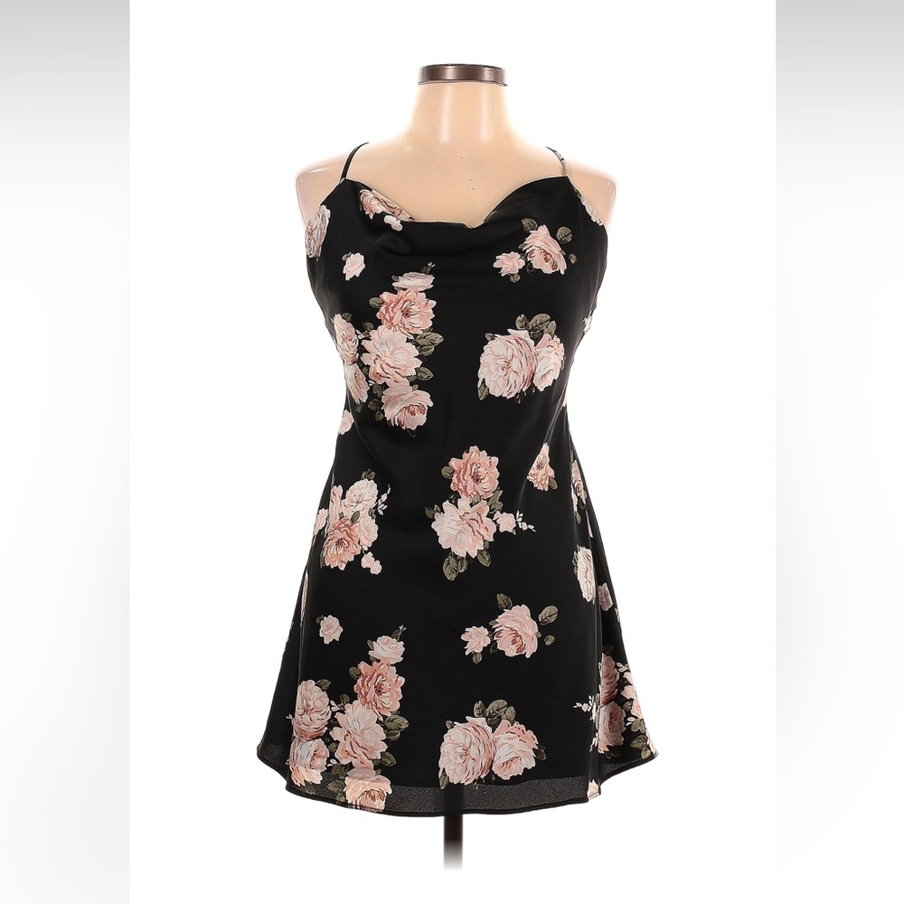 Abercrombie & Fitch Women's Floral Mini Slip Dress Black Size Large Petite